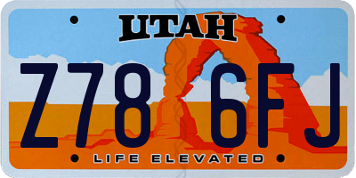 UT license plate Z786FJ