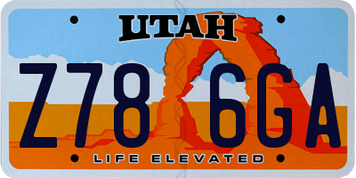 UT license plate Z786GA