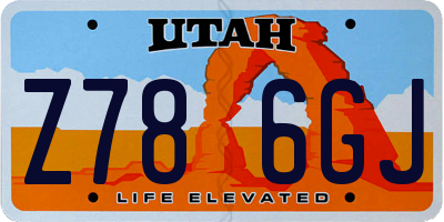 UT license plate Z786GJ