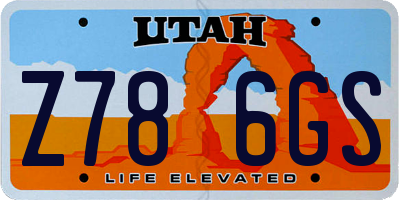 UT license plate Z786GS