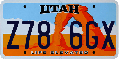 UT license plate Z786GX