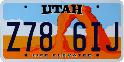 UT license plate Z786IJ
