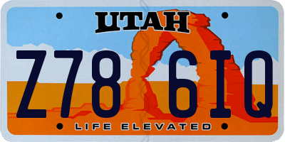 UT license plate Z786IQ