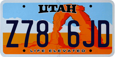 UT license plate Z786JD