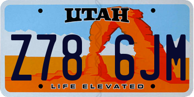 UT license plate Z786JM