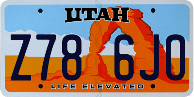 UT license plate Z786JO
