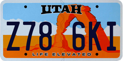 UT license plate Z786KI