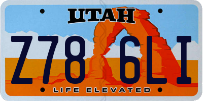 UT license plate Z786LI