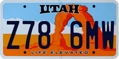 UT license plate Z786MW