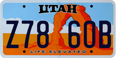 UT license plate Z786OB