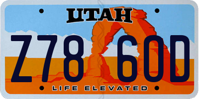 UT license plate Z786OD