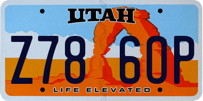 UT license plate Z786OP