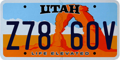 UT license plate Z786OV