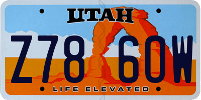 UT license plate Z786OW