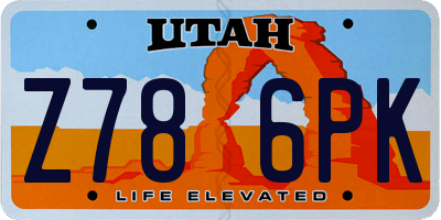 UT license plate Z786PK