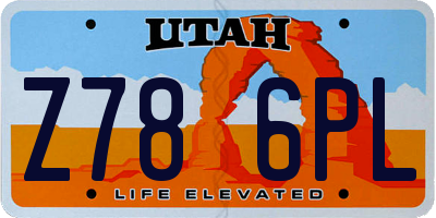 UT license plate Z786PL
