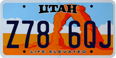 UT license plate Z786QJ