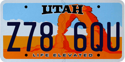 UT license plate Z786QU