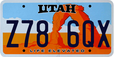 UT license plate Z786QX