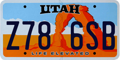 UT license plate Z786SB