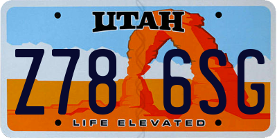 UT license plate Z786SG