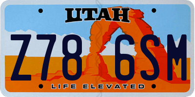UT license plate Z786SM