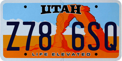 UT license plate Z786SQ