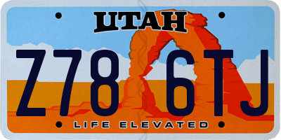 UT license plate Z786TJ
