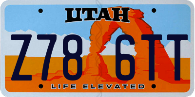 UT license plate Z786TT