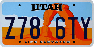 UT license plate Z786TY
