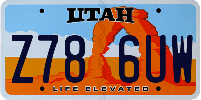 UT license plate Z786UW