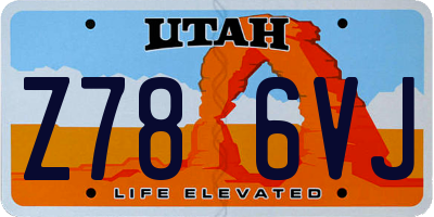 UT license plate Z786VJ
