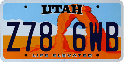 UT license plate Z786WB
