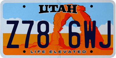 UT license plate Z786WJ