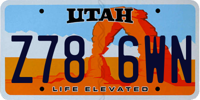 UT license plate Z786WN