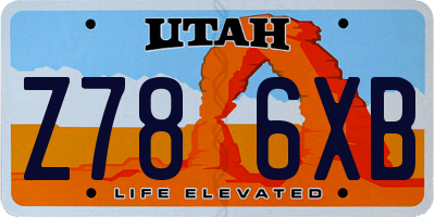 UT license plate Z786XB