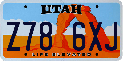 UT license plate Z786XJ