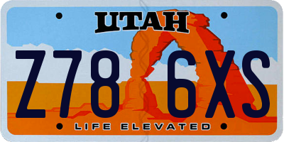 UT license plate Z786XS