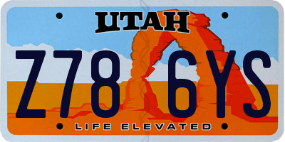 UT license plate Z786YS