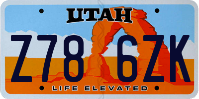 UT license plate Z786ZK