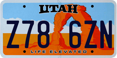 UT license plate Z786ZN