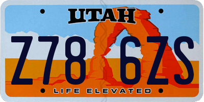 UT license plate Z786ZS