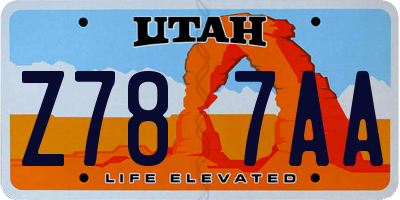 UT license plate Z787AA