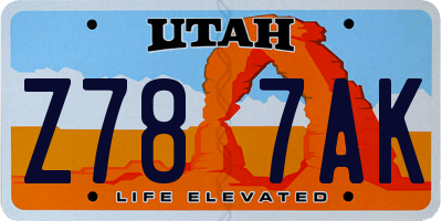 UT license plate Z787AK