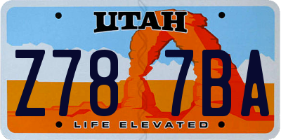 UT license plate Z787BA