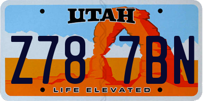 UT license plate Z787BN