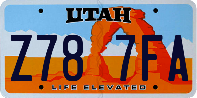 UT license plate Z787FA