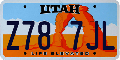 UT license plate Z787JL