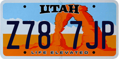 UT license plate Z787JP