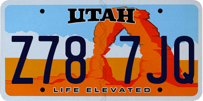 UT license plate Z787JQ